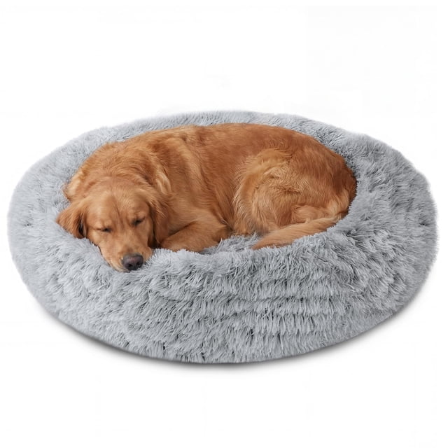 Cama para perro JOLLYVOGUE 79 cm tipo donut calmante, mediana, hasta 45 lb