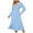 Light Blue, variant on Plus Size Wedding Guest Dress V Neck Long Sleeve Midi Evening Gowns Split Flowy Waist Shirred Solid Ball Dress Elegant Wedding Guest Cocktail Party Dress