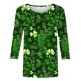 thumbnail image 7 of Xuyuer St Patricks Day Shirt Women 3/4 Sleeve Crew Neck T-Shirts Shamrock Graphic Tees St Patty's Lucky T-Shirt Green Irish Tops Shamrock Lucky T-Shirts Irish Festival Holiday Tee Tops, 7 of 7