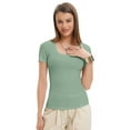 thumbnail image 2 of Women Short Sleeve Scoop Neck Tops Shirts Fitted Summer Tshirt Tee, 2 of 6