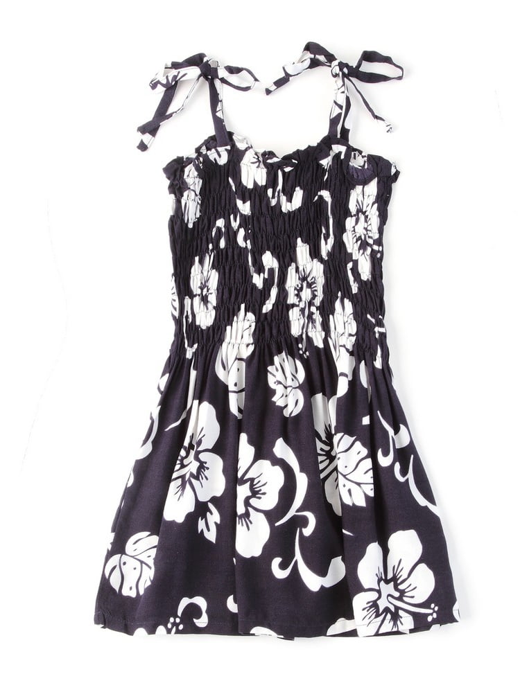 black and white hawaiian dress