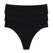 Natori Women's Bliss Flex: Thong 3 Pack, Black, S
