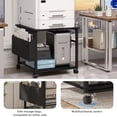 thumbnail image 4 of Leyaoyao Large Printer Stand with File Holder Organizer, Adult Rolling Printer Cart Holder with Wheels for Printer Scanner Fax Home Office Use, Black, 4 of 7