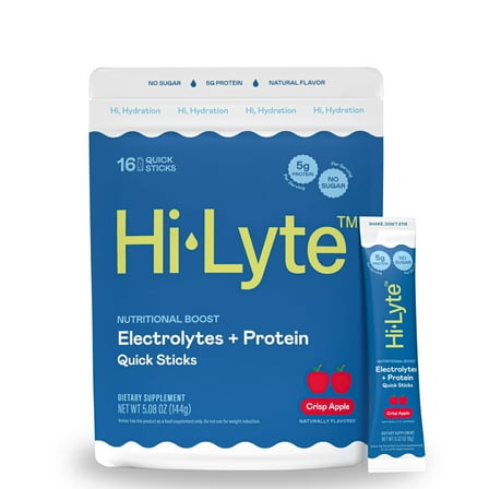 Hi-Lyte Nutritional Boost | Electrolytes   Protein Quick Sticks | Crisp Apple