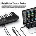thumbnail image 5 of USB MIDI Cable No Driver MIDI Interface, EBXYA Type-C to USB-A 1.5M with 5-Pin DIN for Keyboard Recording, DAW Music Production & Studio Setup, 5 of 6