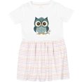 thumbnail image 3 of Inktastic Blue Owl on Tree Branch Girls Toddler Dress, 3 of 5