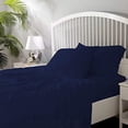 thumbnail image 4 of Hotel Quality Luxurious & Soft 4 Piece Sheet Set – 100% Long Staple Egyptian Cotton, Navy Blue, Deep Pocket 15 Inch, Ultra-Breathable, Wrinkle-Resistant Bedding (Cal-king), 4 of 5