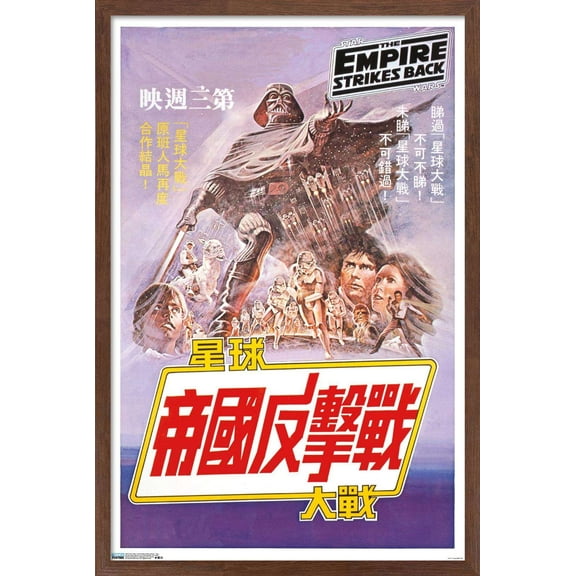 Star Wars: The Empire Strikes Back - Text Wall Poster, 14.725" x 22.375", Framed