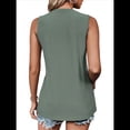 thumbnail image 2 of Camisas Casuales de Verano para Mujer, con Cuello Redondo y Mangas , Color Verde Oscuro, Talla M, 2 of 7