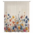 thumbnail image 2 of Colorful Spring Floral Sheer Curtains 54 Inches Long, Elegant Summer Botanical Rustic Light Filering Curtains, Breathable Simi Curtain Privacy Drapes for Kitchen Bathroom Small Window Treatment, 2 of 9
