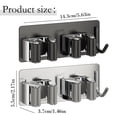 thumbnail image 2 of Clearance Under $5 | Mop and Broom Holder Wall Mount, 304 Stainless Steel Utility Rack with Adhesive No-Drill Installation for Kitchen, Laundry, and Bathroom, Silver, 2 of 9