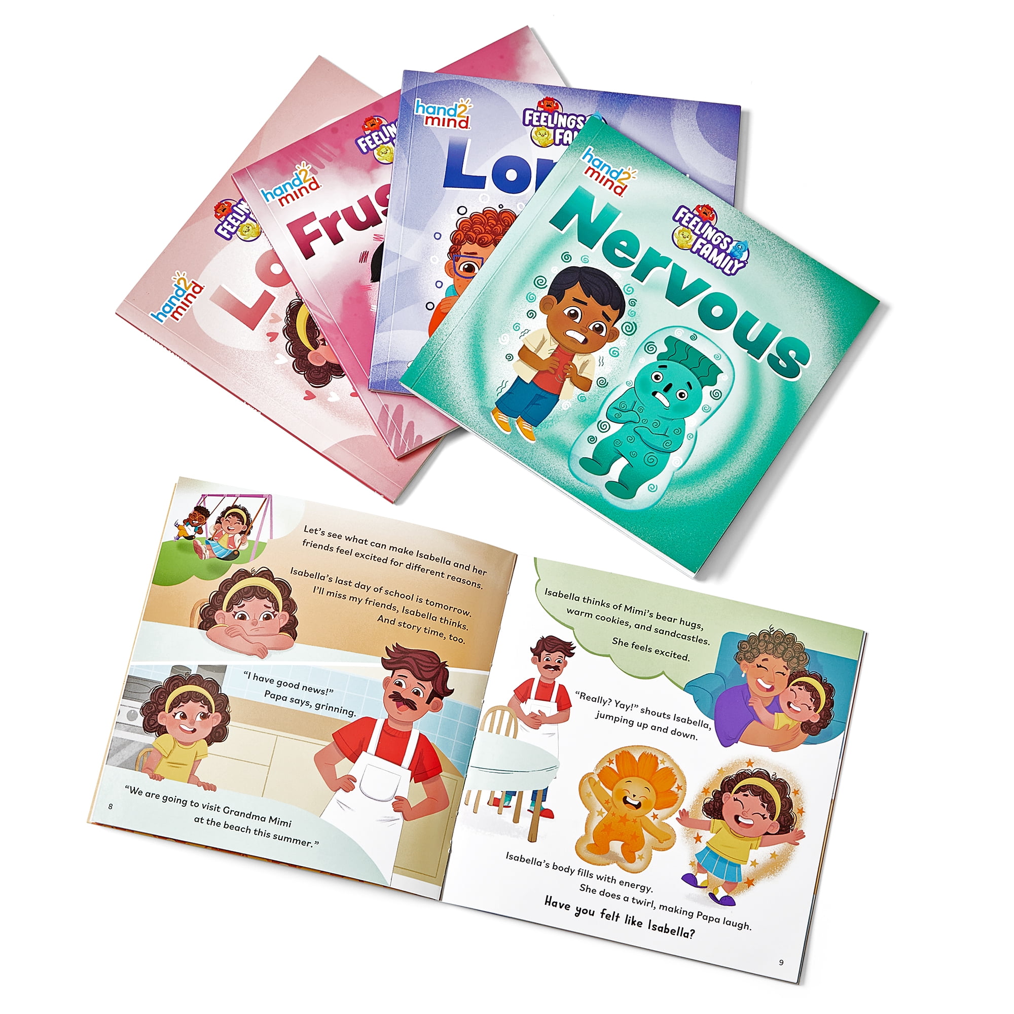 hand2mind Feelings Family Secondary Emotions Book Set, Social Emotional Books for Kids