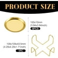 thumbnail image 3 of 6 pcs Gold Drink Coaster with Holder Non-Slip Metal Cup Mat Flat Round Drink Coasters for Wedding Drinks Coffee Table Glass Mug Hotel Bar Teacup Party Supplies, 3 of 7