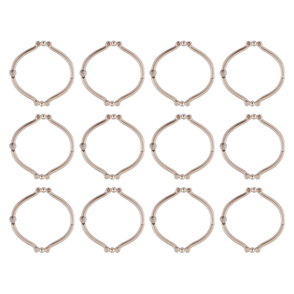 Utopia Alley Shower Hooks - Shower Curtain Rings for Bathroom - Rust Proof Shower Curtain Hooks for Shower Curtain or Liner - Set of 12, Brushed Nickel