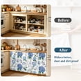 thumbnail image 4 of Blue Spring Floral Cabinet Curtain 35"Wx35"L, Dustproof Under Sink Skirt with Self Adhesive Tape, Watercolor Botanical Elegant Cabinet Curtain Cover for Kitchen Sink, Bathroom Vanity, Laundry Room, 4 of 9