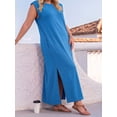 thumbnail image 3 of Cueply Women's Plus Size Maxi Dresses Casual Split Long Sleeveless Dress for Women with Pockets, 3 of 7