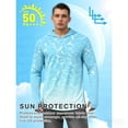 thumbnail image 3 of Vicojack Mens UPF 50+ Sun Protection Hoodie Shirts Long Sleeve Rash Guard SPF Thumbhole Shirt Hooded for Hiking Running Fishing Workout, 3 of 5