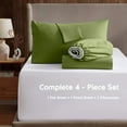 thumbnail image 4 of Clara Clark California King Sheets Set, Hotel Luxury 4 Piece Deep Pocket Sheets, Ultra Soft Microfiber Bed Sheets Set, Calla Green, 4 of 8