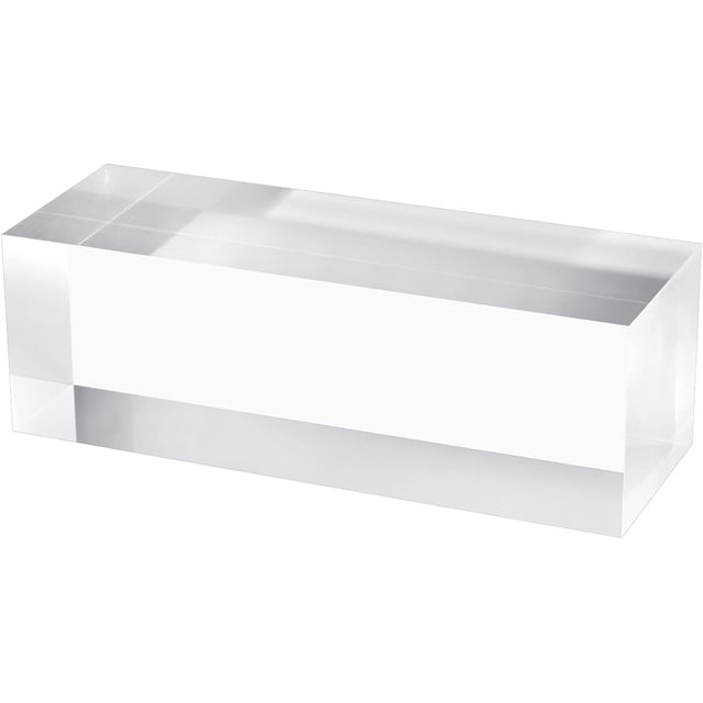 CiaoHER 2in Thickness Solid Acrylic Cube Display Block Clear Polished Pedestal Stand Riser Solid Base 2" x 2" x 6", 1 Pack