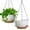 White With Brown, variant on 13 Inch 2 Pack Large Self Watering Hanging Planters for Indoor Outdoor Plants, Hanging Plant Pots with Removable 50 Oz Reservoir, Plastic Hanging Basket for Window Porch Garden,
