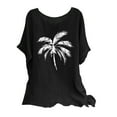 thumbnail image 2 of Qiopertar T-Shirts Imprimés Mode pour Femmes Col Rond Manches Courtes Raglan T-Shirt Ample en Coton Lin Blouses Grandes Économies de Vacances! Liquidation Moins de 5$ Livraison Gratuite, 2 of 5