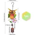 thumbnail image 2 of Campanas de viento de búho de 13 pulgadas para exteriores, campanillas de viento de metal de cobre rústico, regalos conmemorativos, decoración de jardín, campanillas de viento, atrapavientos de búho, 2 of 9