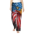 thumbnail image 2 of Lsque Eagle Head With American Flag Print Women's Pajama Pants, Lounge Pant - Comfortable Home Wear,Elastic Waistband, Stylish Design-Large, 2 of 9