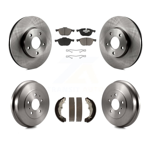 CMX Front Rear Disc Brake Rotors Ceramic Pads and Drum Kit for Car Ford Focus K8C-102418