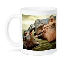 3dRose, Mama Hippo Kisses Her Baby, 11oz Mug