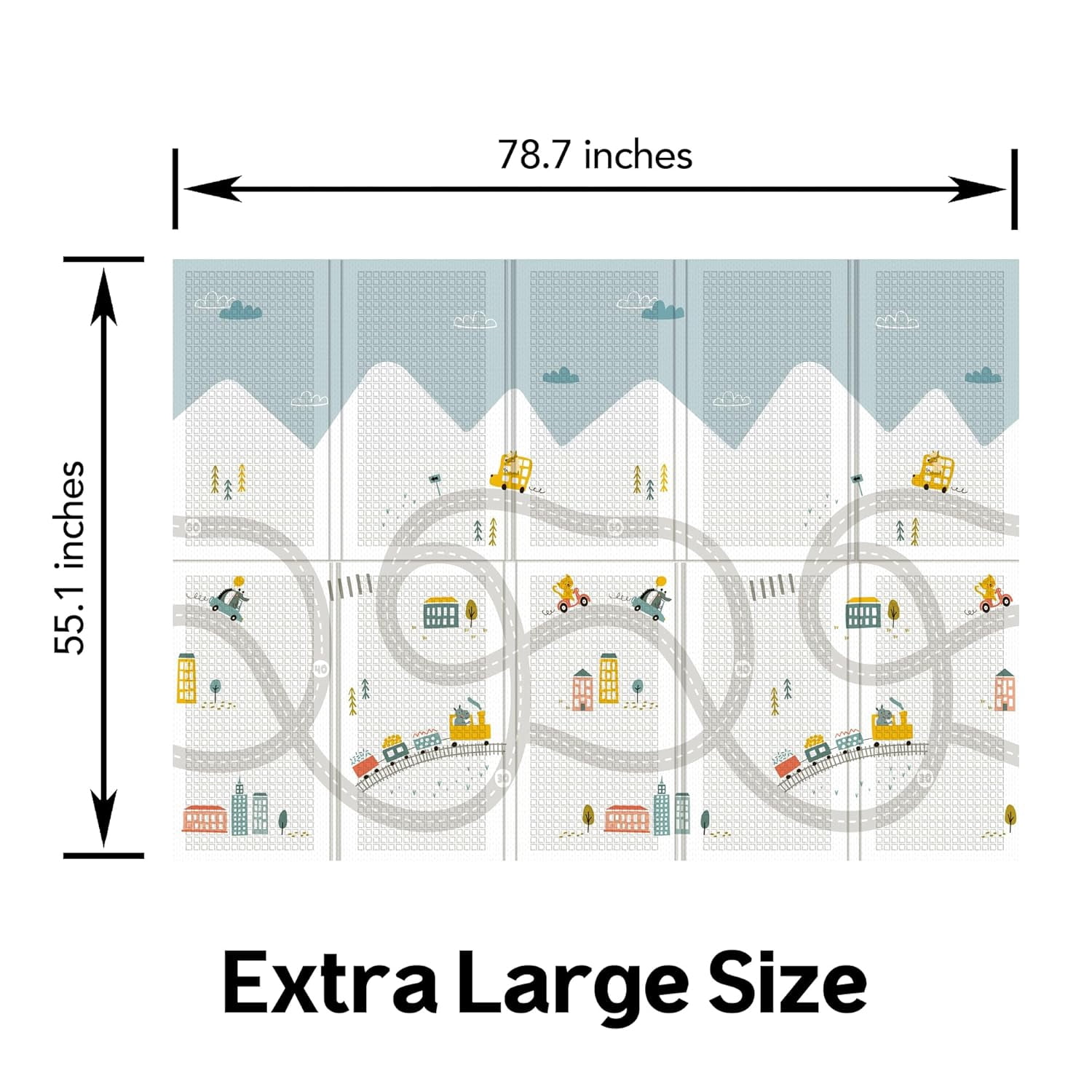 Parklon Baby Play Mat, Foldable & Portable, Large Size (78.7 x 55.1), Indoor, Outdoor, Waterproof, Made in Korea - Happy Travel