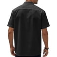 thumbnail image 4 of Qwertyu Mens Button Down Shirt Short Sleeve Casual Shirts Linen Textured Summer Beach Shirts Black XL, 4 of 4