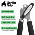 thumbnail image 4 of GORILLA GRIP Stainless Steel Manual Can Opener, Soft Touch Handle, Built-In Bottle Opener, Black, 4 of 11