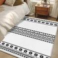 thumbnail image 5 of White Boho Large Area Rugs for Bedroom Living Room, Non Slip Carpet Bedside Rug, Farmhouse Simple Abstract Striped Geometric Rectangular Floor Cover Kitchen Accent Rug 3'x5' for Dining Room/Office, 5 of 9