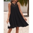 thumbnail image 2 of Vestido ZESICA para mujer, verano 2025, de chifón, halter, negro, talla L, 2 of 8
