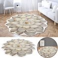 thumbnail image 4 of Floral Area Rugs Peony Flower Shape Area Rugs Non-Slip Rugs Floral Shaggy Carpet Bath Mat for Living Room Bedroom Dinning Room, Grey, 3.3'x3.3', 4 of 7