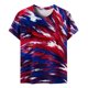 thumbnail image 5 of ICHUANYI Clearance Women's Summer Casual Crewneck Short Sleeve T-Shirts Flag Print Fit Basic Tops Tees Blouses(Wine, XXL) ICHUANYI WER2023081008787, 5 of 6