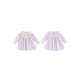 thumbnail image 2 of BemeyourBBs Jesus Loves Me Baby Girl Outfit Toddler Girls Christmas Easter Dress Christian Baby Clothes Ruffle Long Sleeve Crew Neck Striped Dress Baptism Church Outfit, 2 of 9