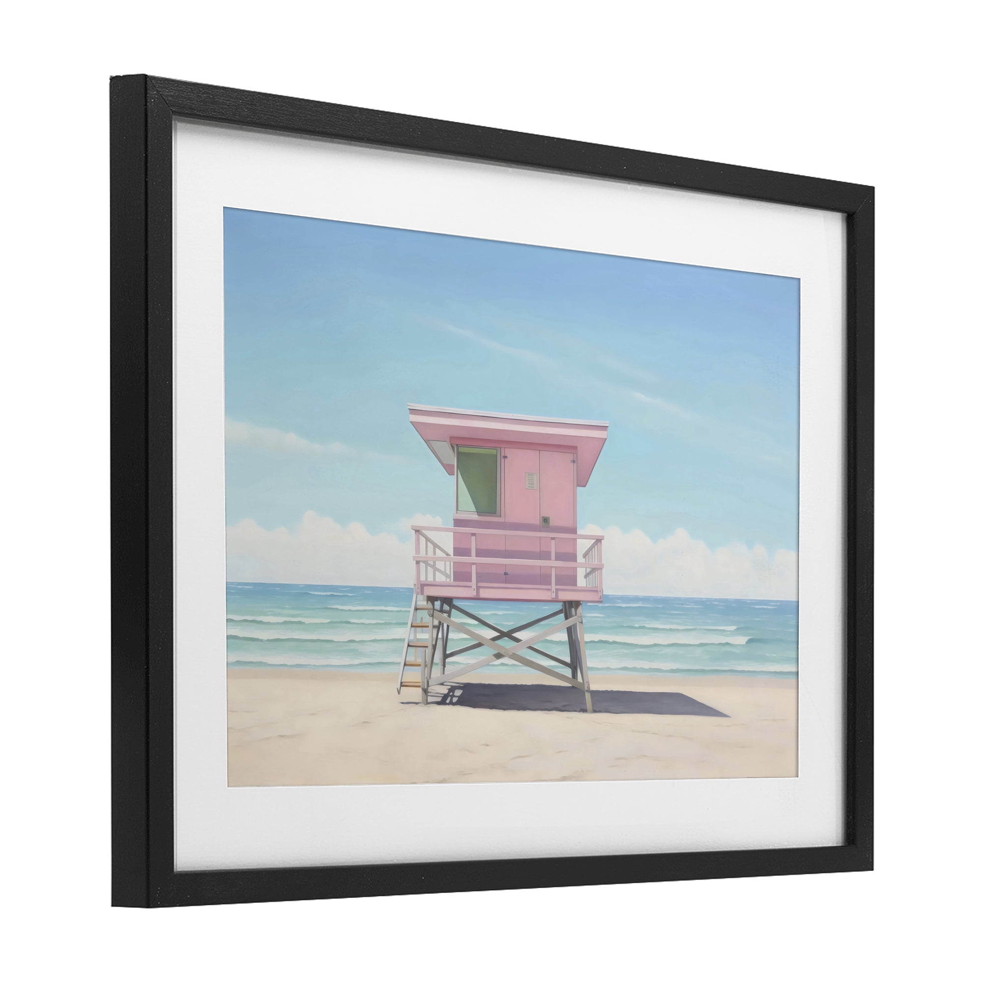 Stupell Industries Miami Beach Lifeguard Station Black Framed Print Under Glass, design by Creative Studio