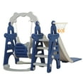 thumbnail image 5 of CIPACHO 3 in 1 Kids Slide and Swing Set with Basketball Hoops, Indoor Outdoor, Blue, 5 of 8