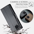 thumbnail image 4 of Funda tipo cartera para Samsung Galaxy A12 5G con bloqueo RFID, tarjetero, soporte magnético, funda protectora de piel con tapa para Samsung Galaxy A12 5G de 6,5 pulgadas, 4 of 6