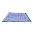 thumbnail image 2 of Ahgly Company Machine Washable Indoor Square Abstract Blue Contemporary Area Rugs, 5' Square, 2 of 4