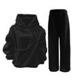 thumbnail image 5 of Valora Women Fashion Outfit Casual Hooded Tracksuit With Pockets For Daily Wear And Adventures Women s Trousers Suit Two Piece Outfit Modern Comfort Black XL, 5 of 7