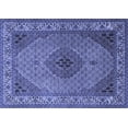 thumbnail image 1 of Ahgly Company Machine Washable Indoor Rectangle Medallion Blue Traditional Area Rugs, 7' x 9', 1 of 4