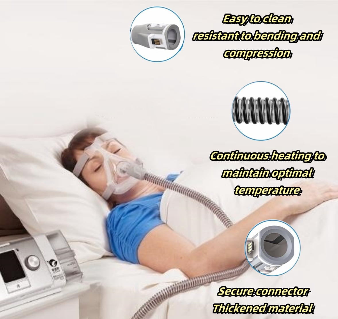 Airsense 10 Tubing Airsense 10 Supplies Aircurve 10 Replacement Heating Tube Compatible Tube Hose Reusable Heated Hose Supplies (Airsense11 NOT Compatible)