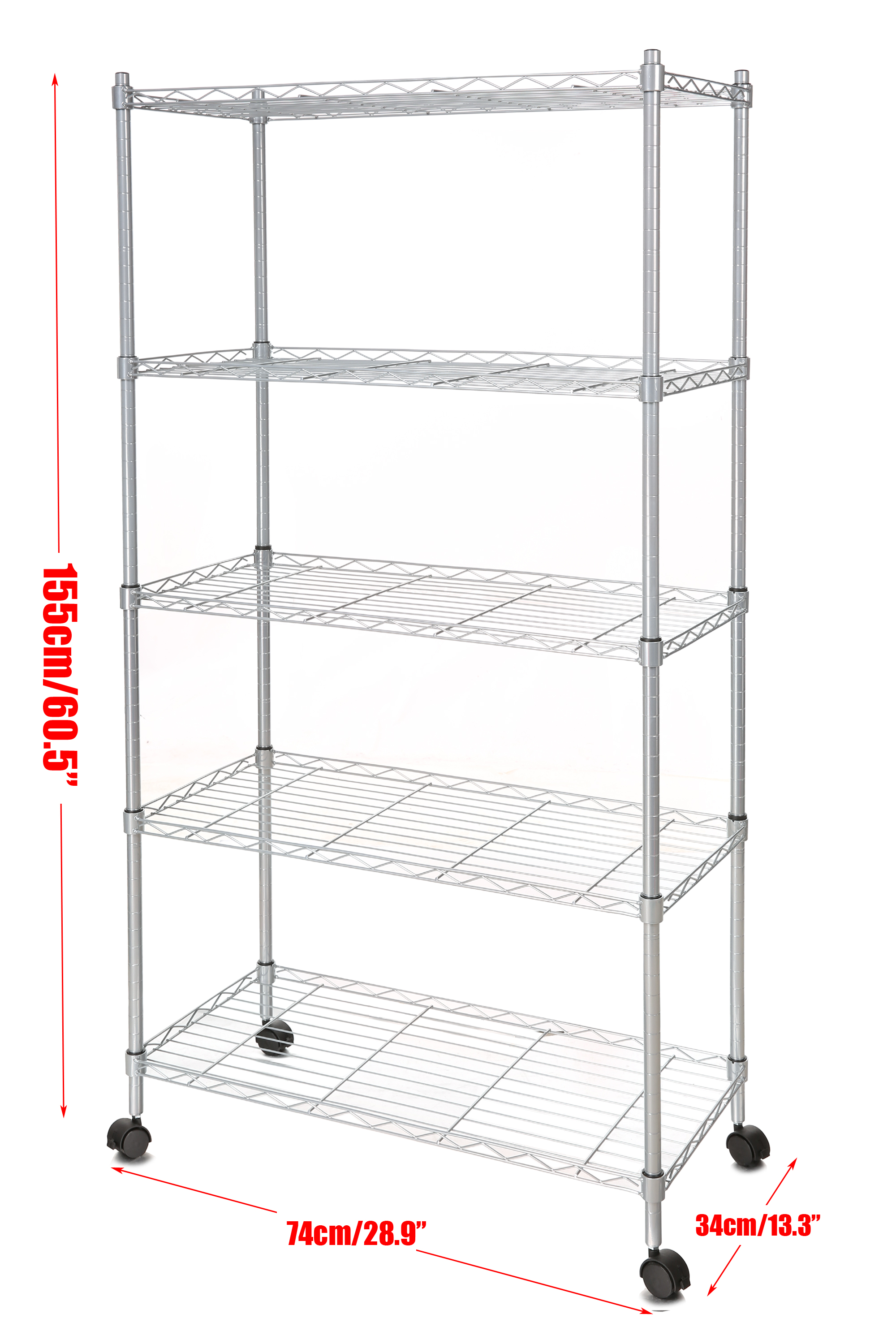 Clearance! Hascon 14 x 29 x 61inch Classic 5 Tier Wire Shelving Rack
