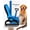 Blue, variant on Pet Pro Grooming Tool, Deshedding Dog Brush Undercoat Rake Double Sided Cat Brushes Long Hair Dematting Comb Professional Extra-Wide Stainless Steel Teeth Supplies for Matted Fur on Cats Dogs