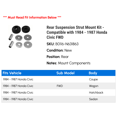 thumbnail image 2 of Rear Suspension Strut Mount Kit - Compatible with 1984 - 1987 Honda Civic FWD 1985 1986, 2 of 2