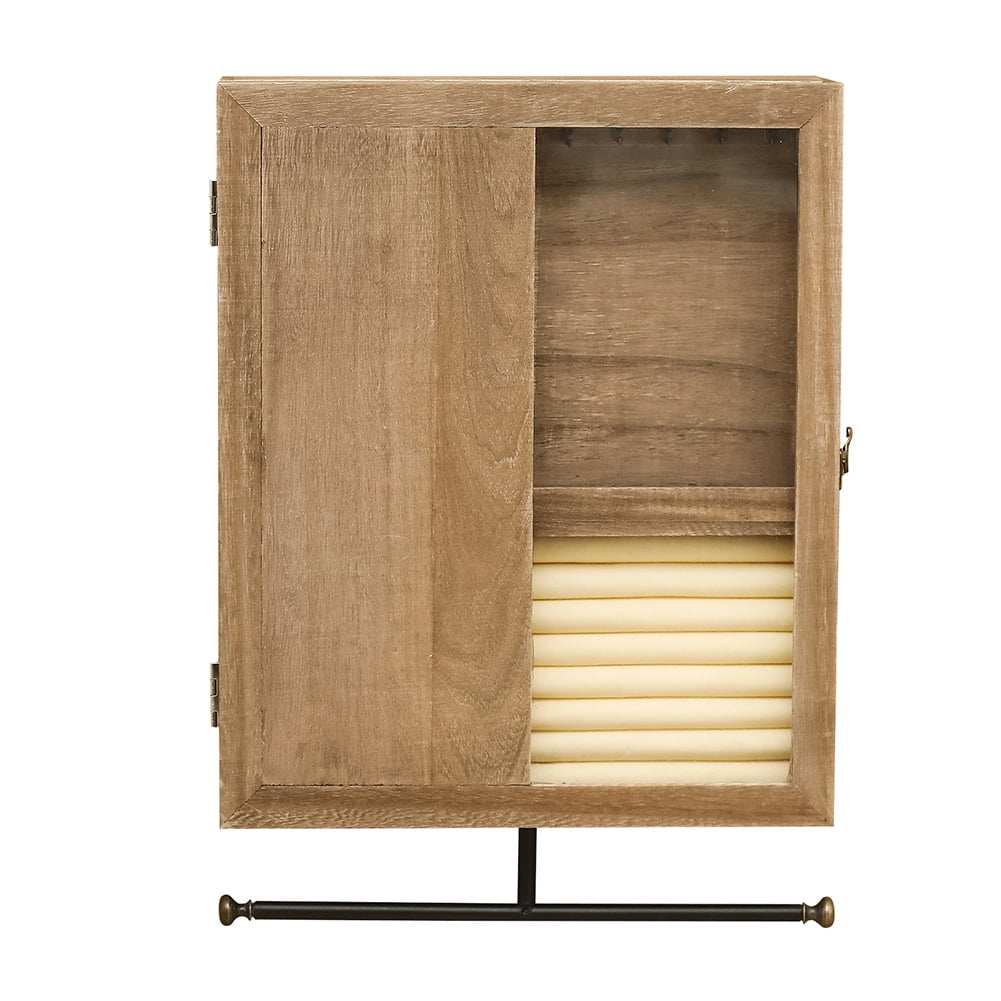 Kepooman Wooden Jewelry Organizer Box, Farmhouse Style Wood Jewelry Boxes & Organizers With High-Grade Wall Barn Door Decoration for Storage Earrings Rings Necklace Bracelet, Brown Kepooman Wooden Jewelry Organizer Box, Farmhouse Style Wood Jewelry Boxes & Organizers With High-Grade Wall Barn Door Decoration for Storage Earrings Rings Necklace Bracelet, Brown