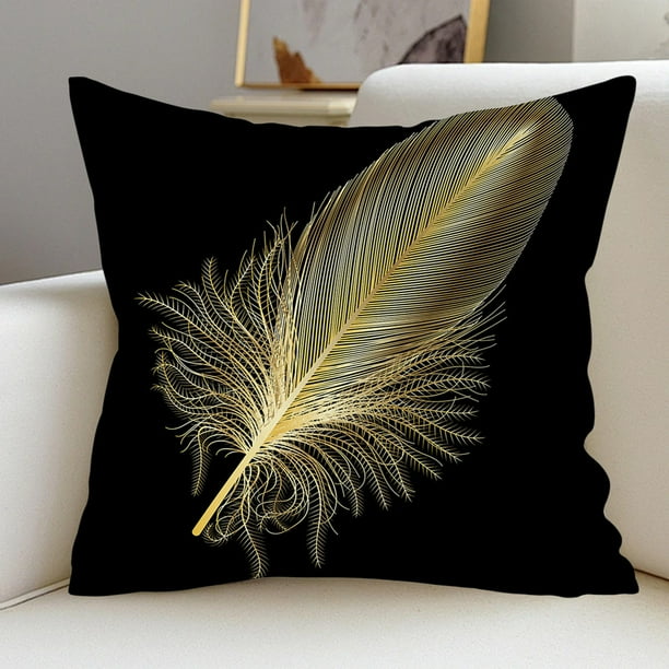 Ropa de cama, cubrecamas, cubrecamas y conjuntos, regalos para mujeres, funda de almohada Holland Velvet con estampado dorado, funda de cojín para la cama, funda de almohada para la oficina, funda de