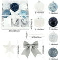 thumbnail image 3 of EGYMEN 18Pcs Fashion Christmas Balls Set, Glittery Holiday Ornaments Collection, Festive Seasonal Decorations Assortment, Sparkling Xmas Tree Baubles Set(Blue), 3 of 6